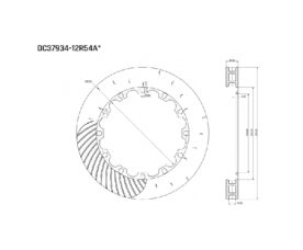 DC Brakes DC37934-12R54AR Ротор тормозного диска 379*34mm | Правый