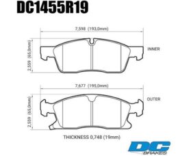 DC Brakes HD+ Колодки тормозные передние для Grand Cherokee WK2 и Durango MK2