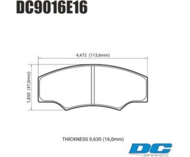 DC Brakes RT.2 Колодки тормозные для Alcon тип H / AP Racing / HPB тип 5 / Proma (16 mm )