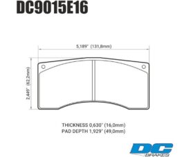 DC Brakes RT.2 Колодки тормозные для Alcon / Wilwood / Brembo / JBT FB4P1