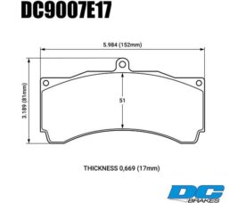 DC Brakes RT.2 Колодки тормозные для Stoptech/JBT/Alcon/HPB/XYZ/Proma 6-порш. (18 mm)
