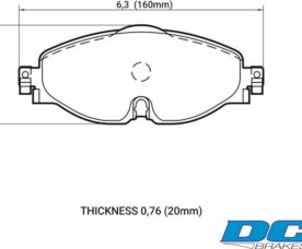 DC Brakes RT.2 Колодки тормозные передние для A3 8V/TT 8S/Golf MK7/Passat MK8