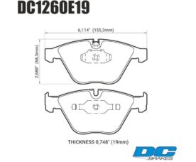 DC Brakes RT.2 Колодки тормозные передние для BMW E90/91/92 335i/M3  и E60/E63