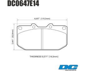 DC Brakes RT.2 Колодки тормозные передние для Impreza WRX / Nissan 300ZX (HPB Тип 1)
