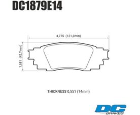 DC Brakes RT.2 Колодки тормозные задние для 17+ Toyota Camry V70 / 18+ Lexus ES