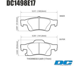 DC Brakes RT.2 Колодки тормозные задние для Grand Cherokee WK2 и Dodge Durango MK2