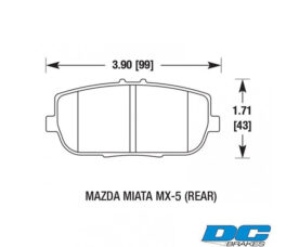 DC Brakes RT.2 Колодки тормозные задние для Mazda Miata MX-5 NC/ND