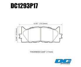 DC Brakes STR.S+ Колодки тормозные передние для 07-18 Toyota Camry V40/V50/V55