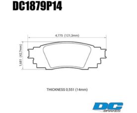 DC Brakes STR.S+ Колодки тормозные задние для 17+ Toyota Camry V70 / 18+ Lexus ES