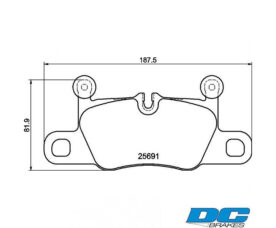 DC Brakes STR.S+ Колодки тормозные задние для Porsche 911 (992/991)  и Cayenne Turbo