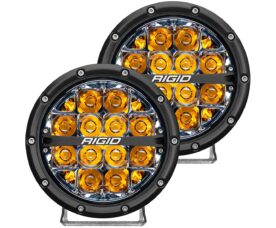 RIGID 360 Серия 6"  Дальний свет - Янтарная Подсветка (Пара)