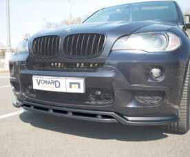 Vonard Customs Сплиттер под передний бампер двойной BMW X5 E70 M-Pack дорестайлинг - Черный глянец