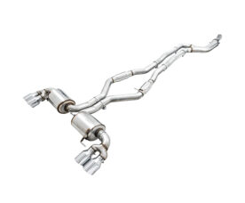 AWE Touring Выхлопная система с резонатором для BMW G2x M40i | Chrome Silver