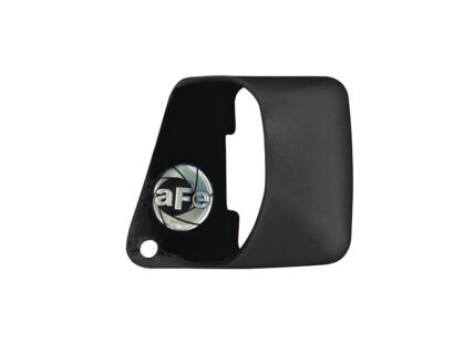 Black plastic automotive cover featuring a circular metal aFe emblem on the left side
