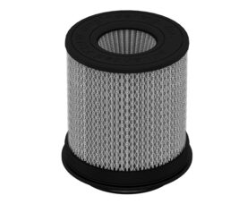 Cylindrical pleated air filter with black end caps, likely for an air purifier or HVAC unit.