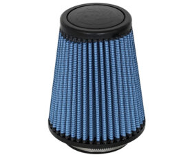 Blue pleated cone air filter with black end caps