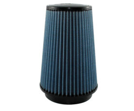Blue pleated cone air filter with black caps (auto part)