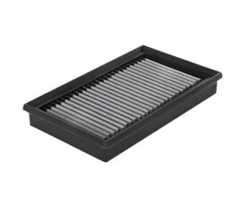 Rectangular automotive air filter with a black plastic frame and pleated filter media.