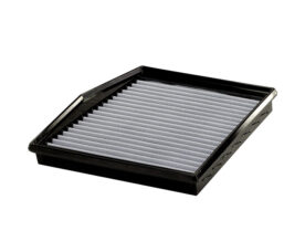 Rectangular pleated automotive air filter with a black frame