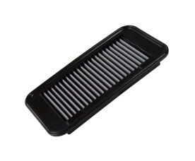 Rectangular pleated air filter with a black plastic frame, likely for a car engine